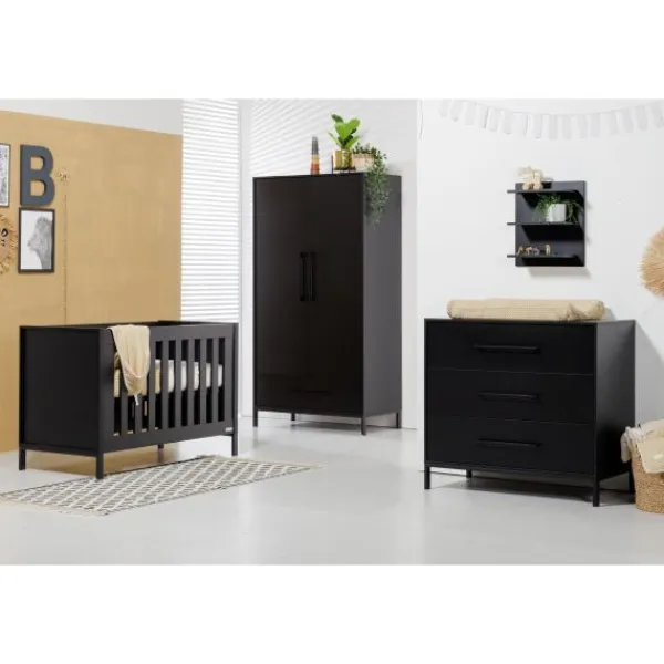 Interbaby Ledikant 60 x 120 - Commode 3 Laden- Hanglegkast 2-deurs Jupiter> Complete Babykamers|Ladekasten