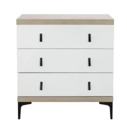 Interbaby Ledikant 60 x 120 - Commode 3 Laden - Hanglegkast 2-Deurs Strips Wit><noscript><img width=
