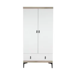 Interbaby Ledikant 60 x 120 - Commode 3 Laden - Hanglegkast 2-Deurs Strips Wit><noscript><img width=