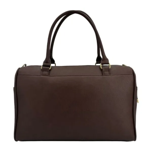 Isoki Double Zip Satchel Quilted Chocolate> Lederlook Tassen