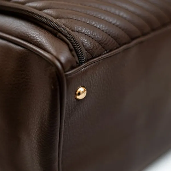 Isoki Double Zip Satchel Quilted Chocolate> Lederlook Tassen