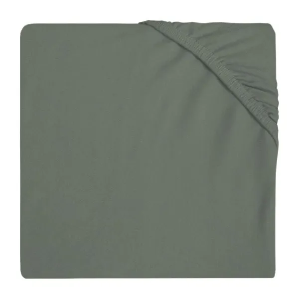 Jollein Hoelaken Boxmatras Jersey Olive Green 75 x 95 cm> Hoeslakens