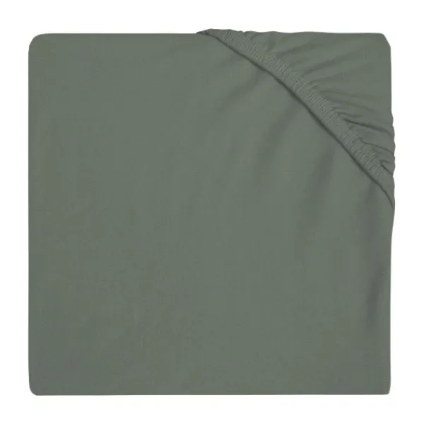 Jollein Hoelaken Boxmatras Jersey Olive Green 75 x 95 cm> Hoeslakens