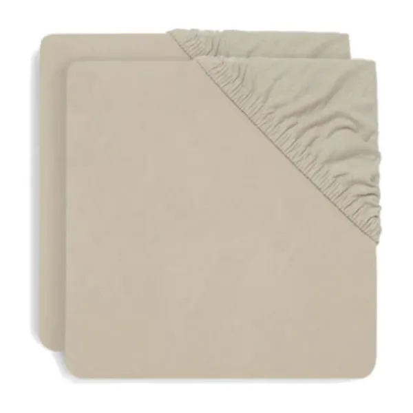 Jollein Hoeslaken Boxmatras - 2 Pack - 75 x 95 cm - Jersey - Nougat> Accessoires Boxen