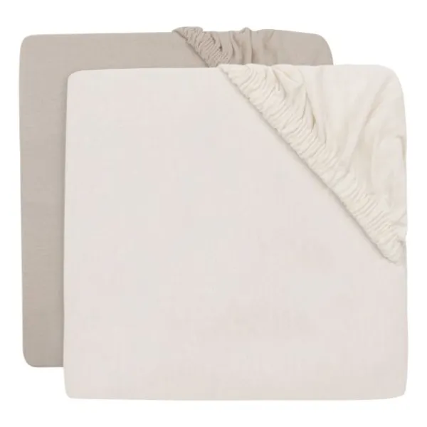 Jollein Hoeslaken Boxmatras - 2 Pack - 75 x 95 cm - Jersey - Nougat> Accessoires Boxen