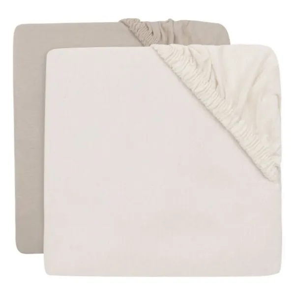 Jollein Hoeslaken Jersey - 40/50x80/90 cm - 2 Stuks - Sea Green/Ivory> Hoeslakens