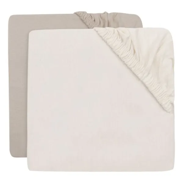 Jollein Hoeslaken Jersey - 40/50x80/90 cm - 2 Stuks - Sea Green/Ivory> Hoeslakens