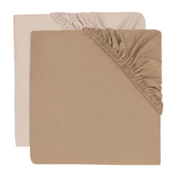 Jollein Hoeslaken Jersey - 2 Stuks - 70/75 x 140/150 cm - Sea Green/Biscuit> Hoeslakens