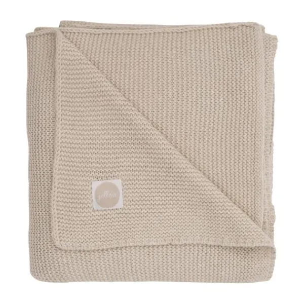 Jollein Ledikantdeken Basic Knit Biscuit/Fleece 100 x 150 cm> Wiegdekens