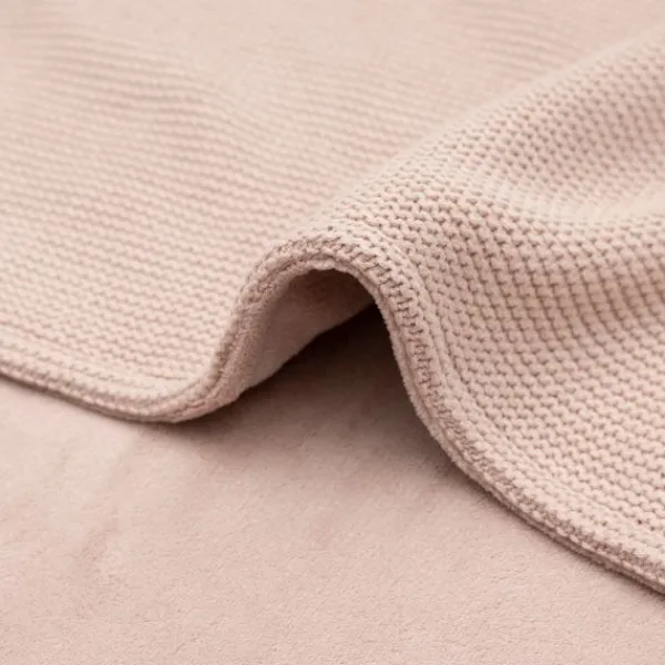 Jollein Ledikantdeken Basic Knit Wild Rose/Fleece 100 x 150 cm> Ledikantdekens