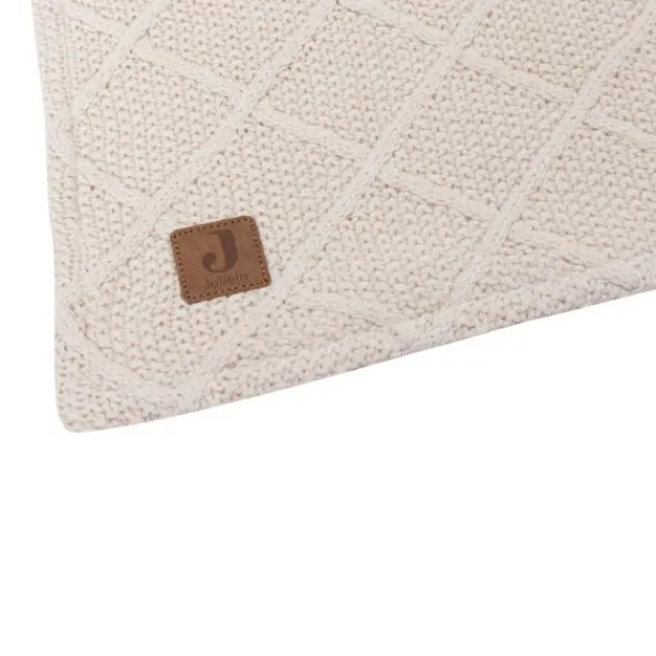 Jollein Ledikantdeken Check Knit Biscuit / Teddy Fleece 100 x 150 cm> Ledikantdekens