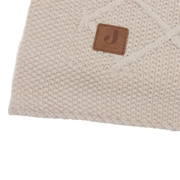 Jollein Ledikantdeken Check Knit Biscuit / Teddy Fleece 100 x 150 cm> Ledikantdekens