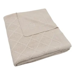 Jollein Ledikantdeken Check Knit Biscuit / Teddy Fleece 100 x 150 cm><noscript><img width=