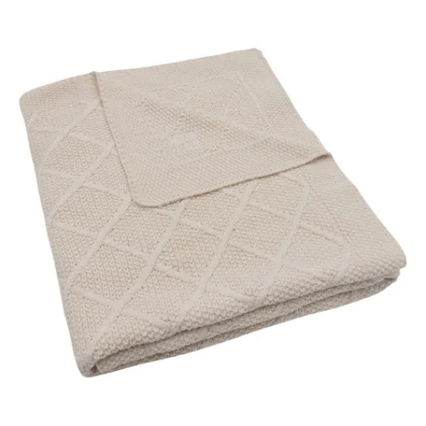 Jollein Ledikantdeken Check Knit Biscuit / Teddy Fleece 100 x 150 cm> Ledikantdekens