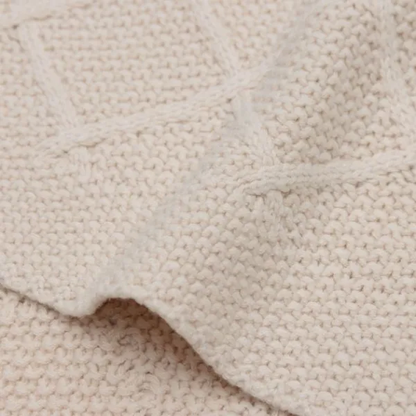 Jollein Ledikantdeken Check Knit Biscuit / Teddy Fleece 100 x 150 cm> Ledikantdekens