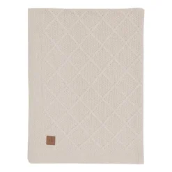 Jollein Ledikantdeken Check Knit Biscuit / Teddy Fleece 100 x 150 cm><noscript><img width=