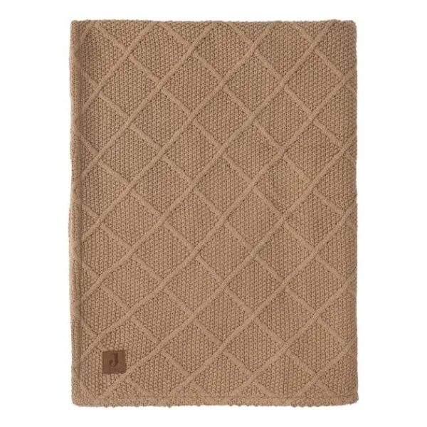 Jollein Ledikantdeken Check Knit Biscuit / Teddy Fleece 100 x 150 cm> Ledikantdekens