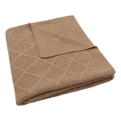 Jollein Ledikantdeken Check Knit Biscuit / Teddy Fleece 100 x 150 cm><noscript><img width=