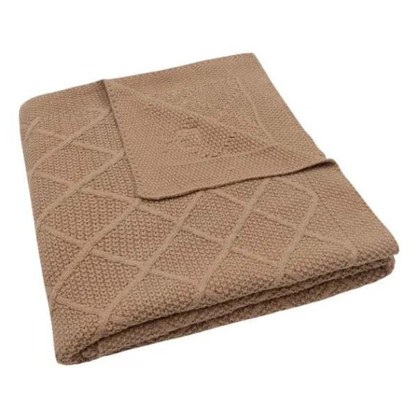 Jollein Ledikantdeken Check Knit Biscuit / Teddy Fleece 100 x 150 cm> Ledikantdekens