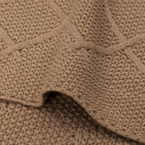 Jollein Ledikantdeken Check Knit Biscuit / Teddy Fleece 100 x 150 cm> Ledikantdekens