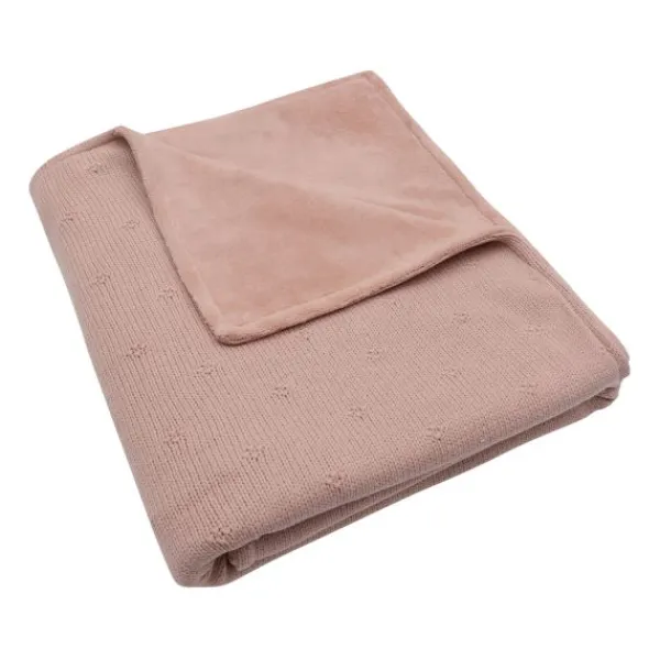Jollein Ledikantdeken Cosy Knit Ivory / Velvet 100 x 150 cm> Ledikantdekens