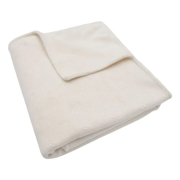 Jollein Ledikantdeken Cosy Knit Ivory / Velvet 100 x 150 cm> Ledikantdekens