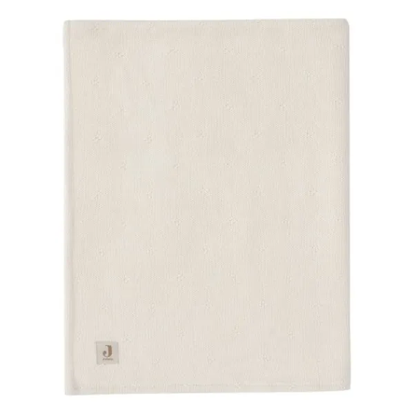 Jollein Ledikantdeken Cosy Knit Ivory / Velvet 100 x 150 cm> Ledikantdekens