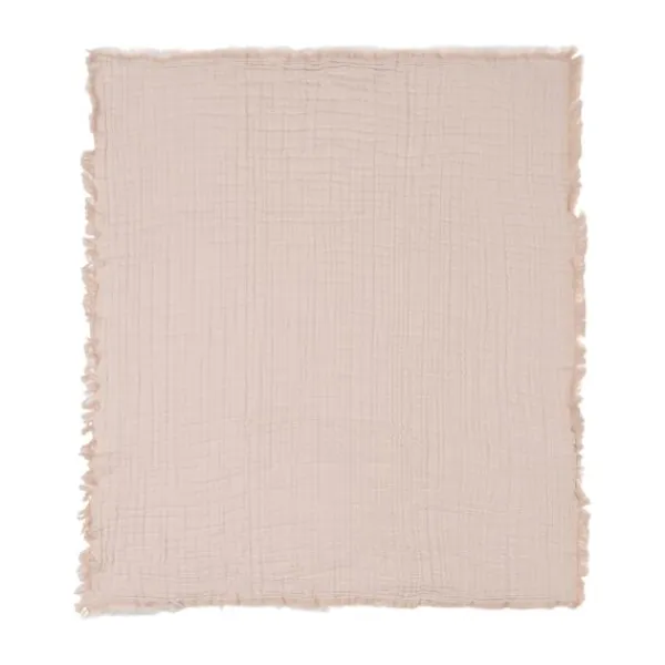 Jollein Ledikantdeken Fringe Moonstone / Ivory GOTS 120 x 120 cm> Ledikantdekens