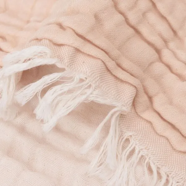Jollein Ledikantdeken Fringe Moonstone / Ivory GOTS 120 x 120 cm> Ledikantdekens