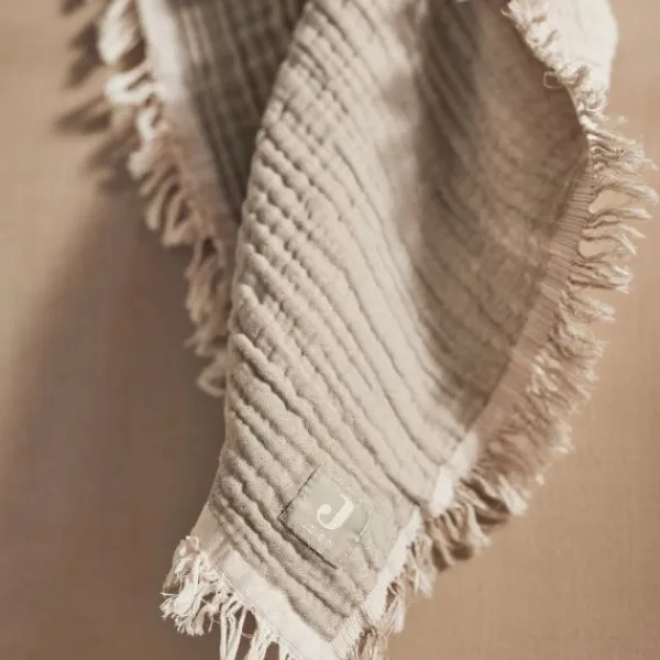 Jollein Ledikantdeken Fringe Olive Green / Ivory GOTS 120 x 120 cm> Ledikantdekens