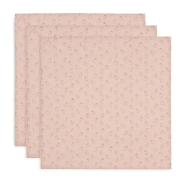 Jollein Multidoek Hydrofiel Small Miffy Silhouettes Wild Rose 70 x 70 cm 3 Pack> Multidoek