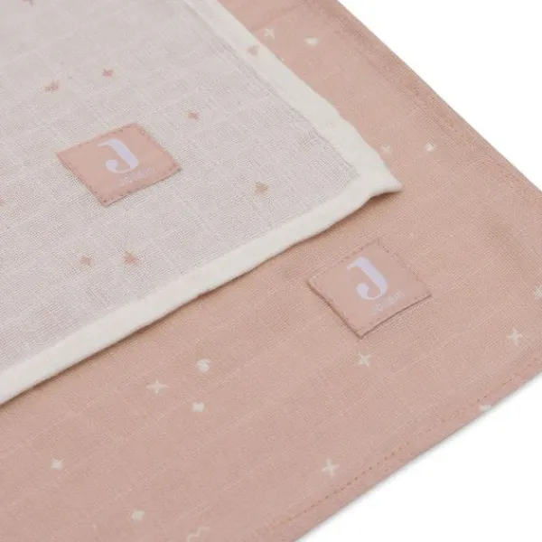 Jollein Twinkling Large Multidoek - 2 Pack - 115 x 115 cm - Hydrofiel - Wild Rose> Multidoek