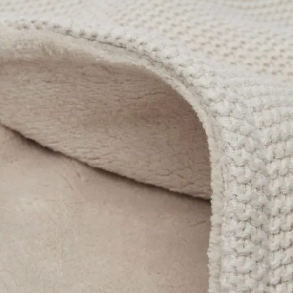 Jollein Wiegdeken Basic Knit Nougat/Fleece 75 x 100 cm> Wiegdekens