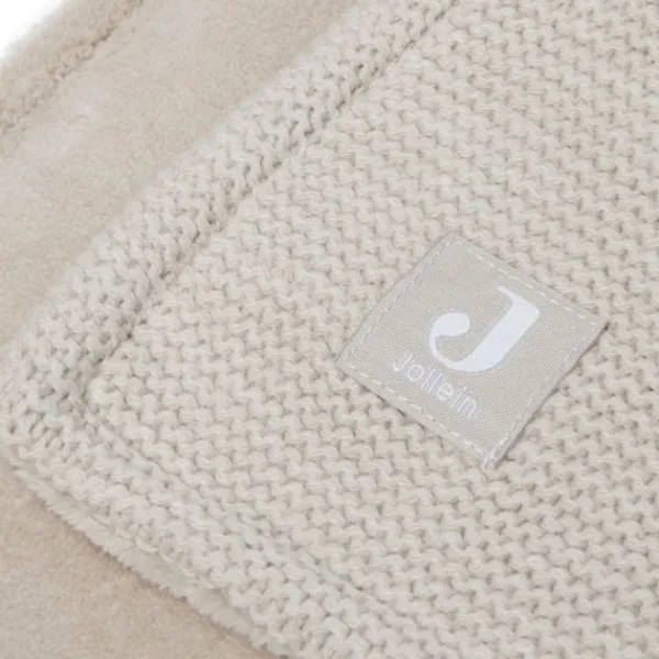 Jollein Wiegdeken Basic Knit Nougat/Fleece 75 x 100 cm> Wiegdekens