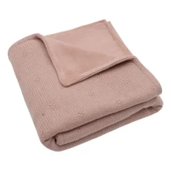 Jollein Wiegdeken Cosy Knit Wild Rose / Velvet 75 x 100 cm> Wiegdekens