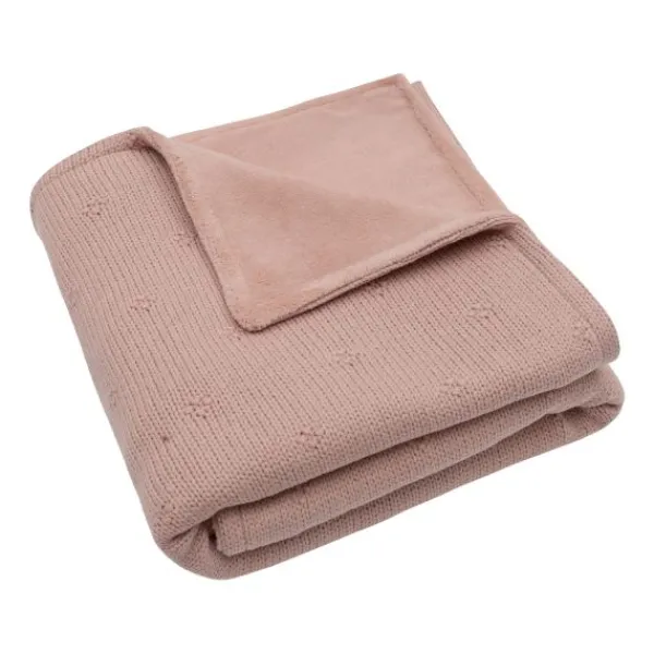 Jollein Wiegdeken Cosy Knit Wild Rose / Velvet 75 x 100 cm> Wiegdekens