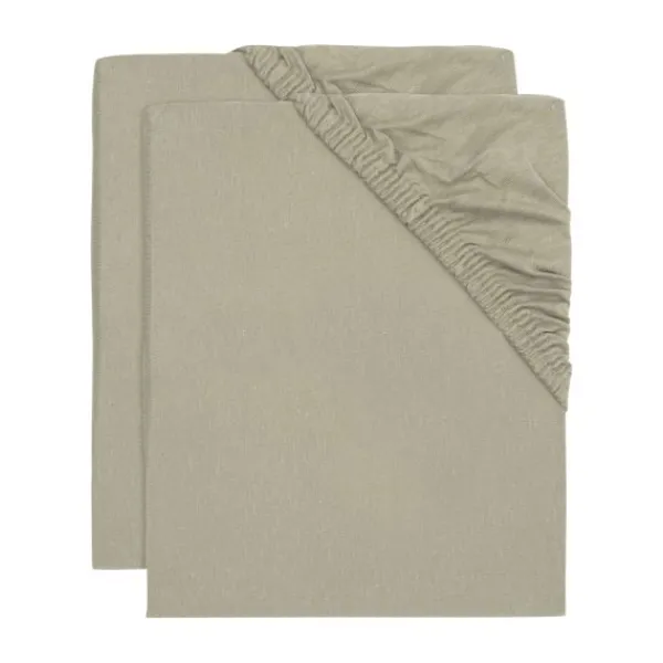 Jollein Wieghoeslaken Jersey Olive Green 40/50 x 80/90 cm 2-Pack> Hoeslakens