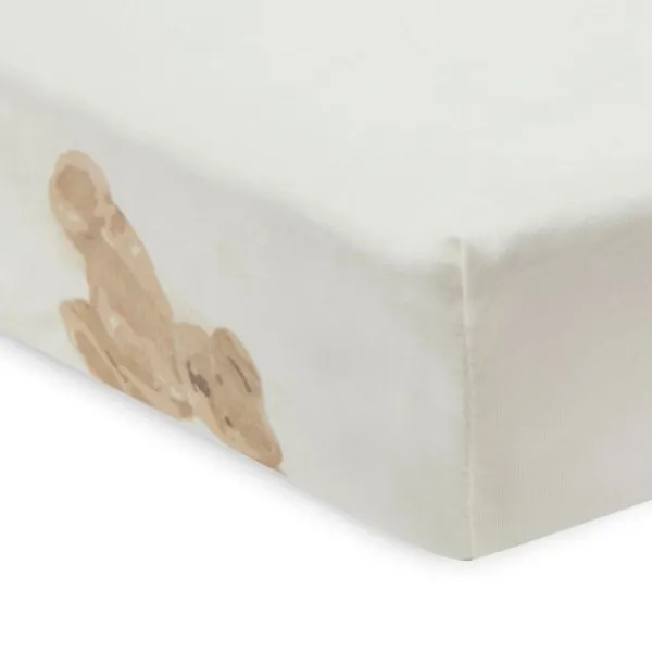Jollein Wieghoeslaken Jersey 40 x 80/90 cm Teddy Bear> Accessoires Wiegen|Hoeslakens