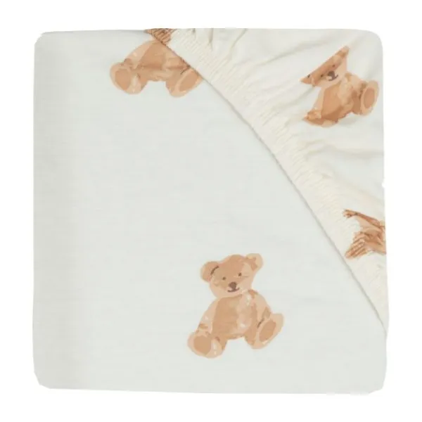 Jollein Wieghoeslaken Jersey 40 x 80/90 cm Teddy Bear> Accessoires Wiegen|Hoeslakens