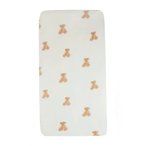 Jollein Wieghoeslaken Jersey 40 x 80/90 cm Teddy Bear> Accessoires Wiegen|Hoeslakens