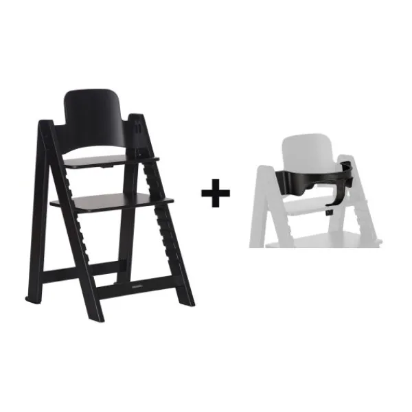 Kidsmill Up! Kinderstoel Incl. Kunststof Babyset - Zwart> Houten Kinderstoelen