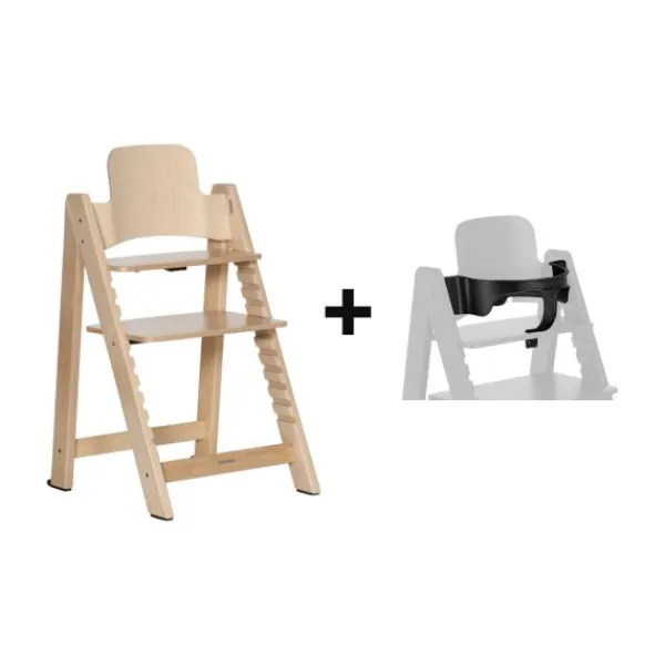Kidsmill Up! Kinderstoel Incl. Kunststof Babyset - Zwart> Houten Kinderstoelen