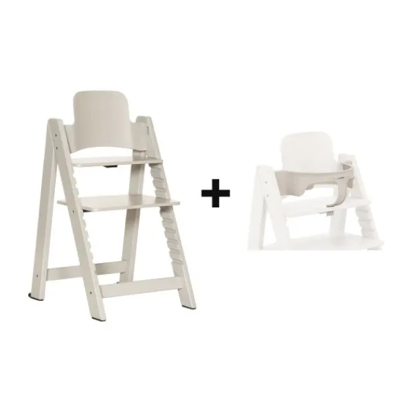 Kidsmill Up! Kinderstoel Incl. Kunststof Babyset Oatmeal - Beuken Zwart> Houten Kinderstoelen