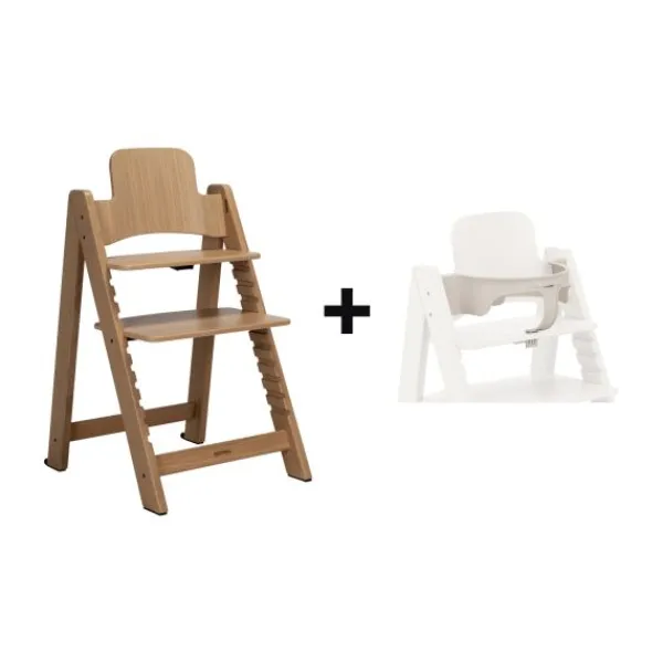 Kidsmill Up! Kinderstoel Incl. Kunststof Babyset Oatmeal - Beuken Zwart> Houten Kinderstoelen