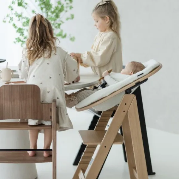 Kidsmill Up! Kinderstoel Incl. Kunststof Babyset Oatmeal - Beuken Zwart> Houten Kinderstoelen