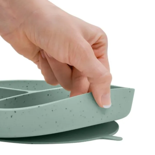 Kikkaboo Bord Met Vakken - Platina Siliconen - Zand> Bordjes