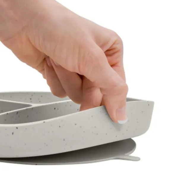 Kikkaboo Bord Met Vakken - Platina Siliconen - Zand> Bordjes