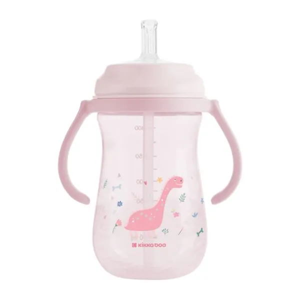 Kikkaboo Dino Wereld Beker Met Siliconen Rietje - 300ml - Blauw> Bekers