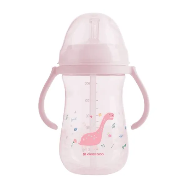 Kikkaboo Dino Wereld Beker Met Siliconen Rietje - 300ml - Blauw> Bekers