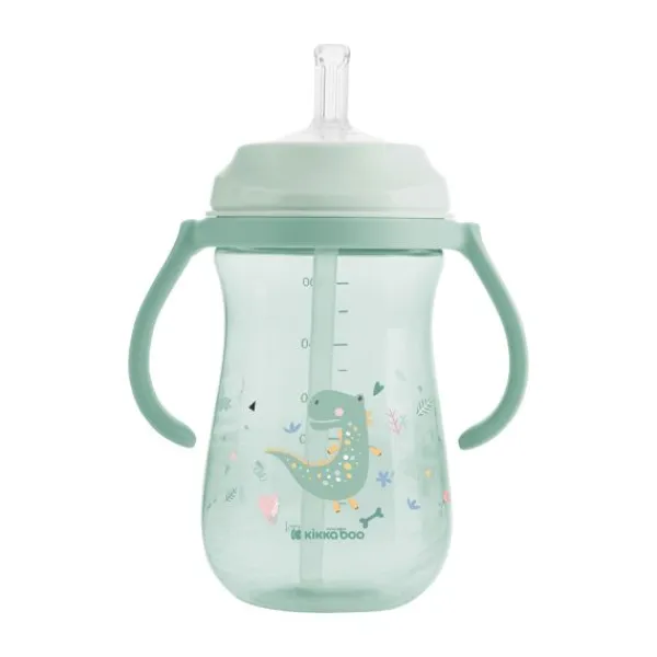 Kikkaboo Dino Wereld Beker Met Siliconen Rietje - 300ml - Blauw> Bekers